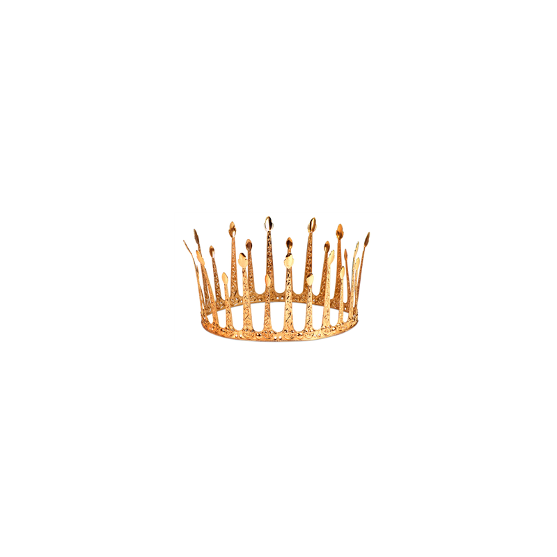 Couronne royale en métal doré à l'unité 5 x 8.5 x 15cm (modèle aléatoire)