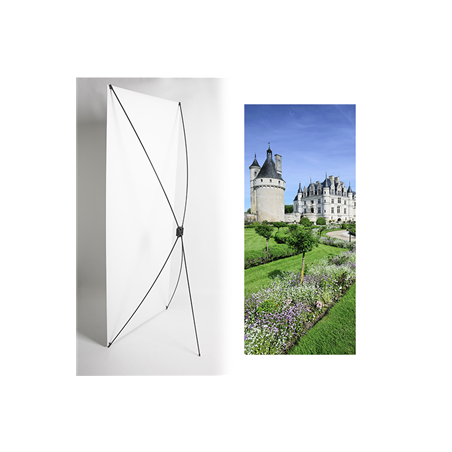 Kakemono château Loire - 180 x 80 cm - Toile M1 avec structure  X- Banner
