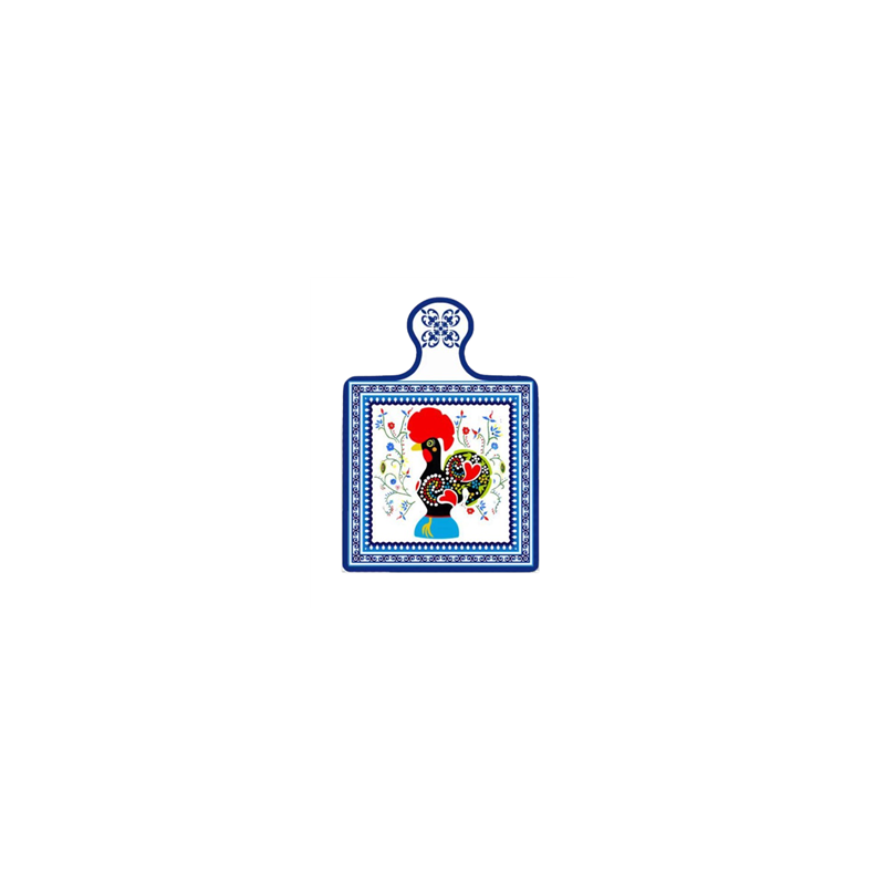 Coq de Barcelos sur support en céramique 18 x 23 cm