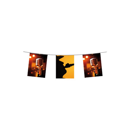 Guirlande musique Jazz 10 fanions 21 x 30cm - papier Long. 420cm