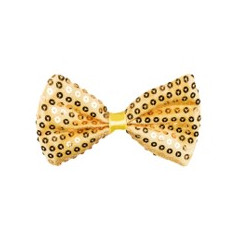 Nœud papillon Or sequins - Taille adulte