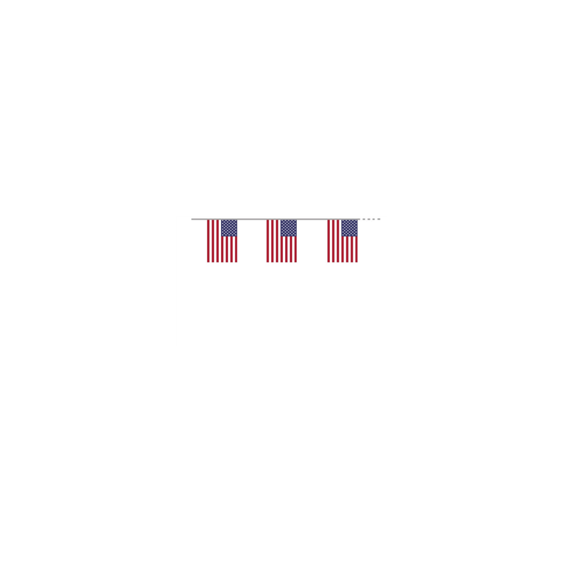 Guirlande USA 10 fanions 21 x 30cm - papier Long. 520cm