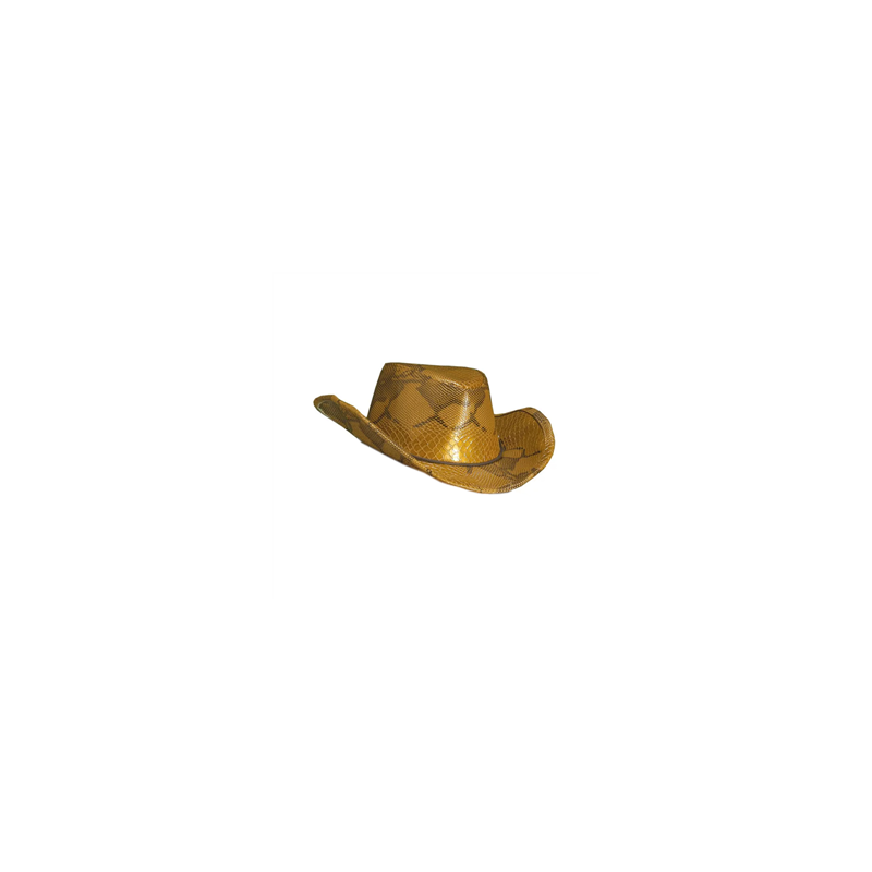 Chapeau aspect peau de serpent - polyester - taille adulte - haut 12 cm diam 36