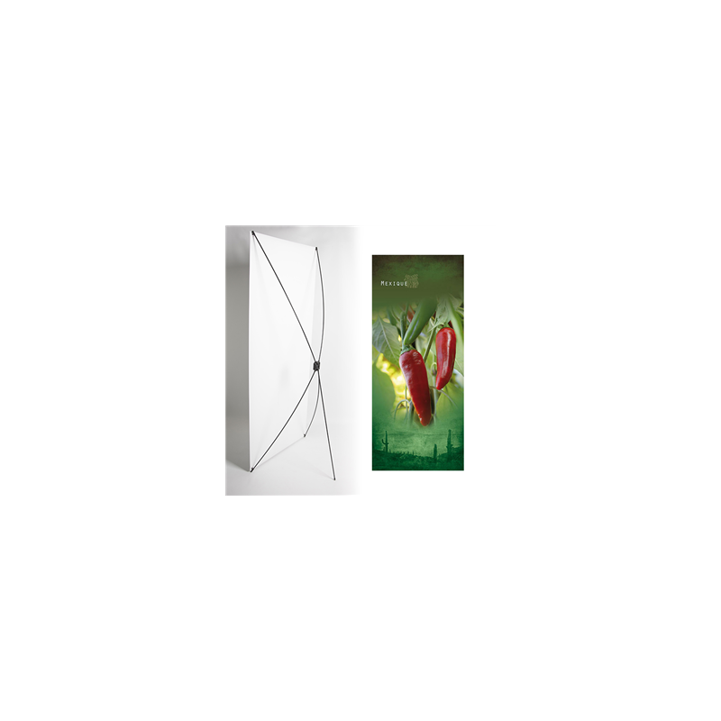 Kakemono piment mexique- 180 x 80 cm - Toile M1 avec structure  X- Banner
