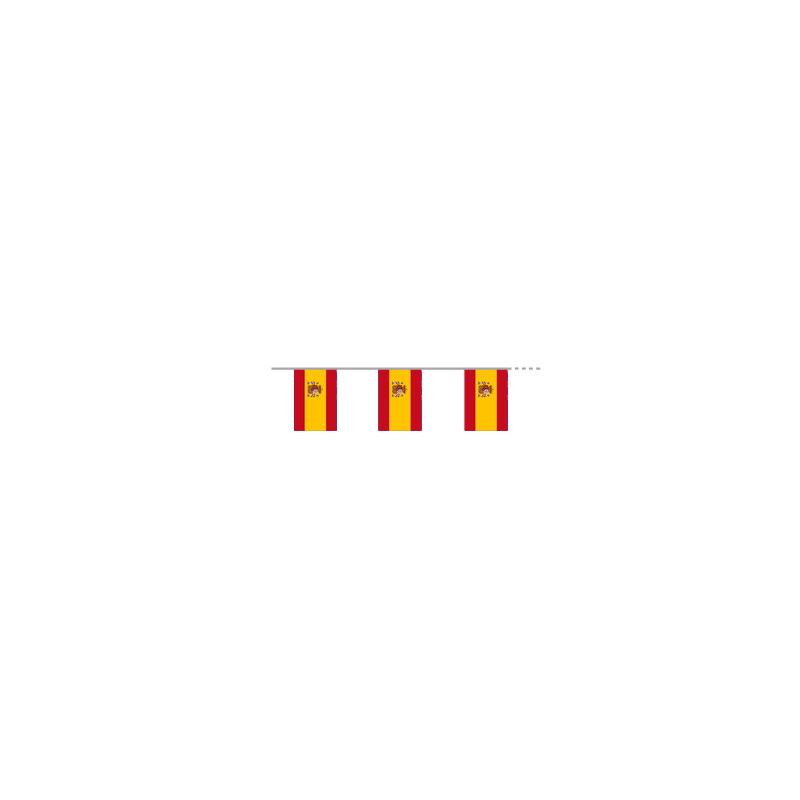 Guirlande Espagne - 12 fanions 14 x 21 cm -  tissu - Long. 420cm