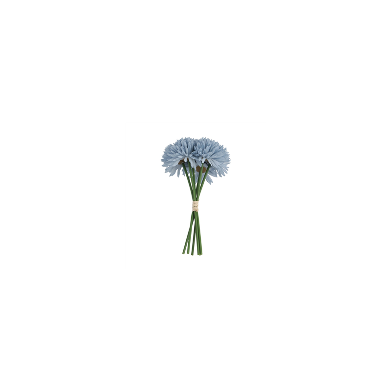 Bouquet de 6 dahlias bleu ciel - Haut. 26cm