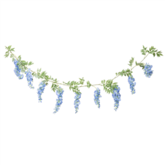Guirlande de glycine bleu et feuillage - Long. 180cm