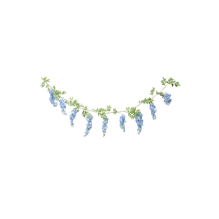 Guirlande de glycine bleu et feuillage - Long. 180cm