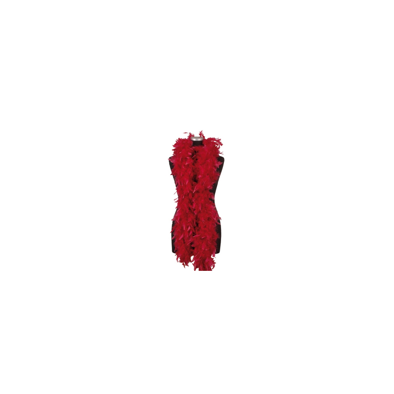 Boa rouge grenat plumes - Long. 180cm