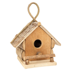 Nichoir à oiseaux en bois flotté à suspendre 17 x 10 x 19cm (modèle aléatoire)