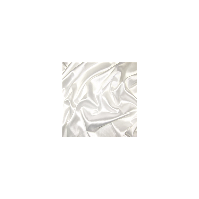 Tissu satin blanc - Larg. 150cm (vendu au mètre)