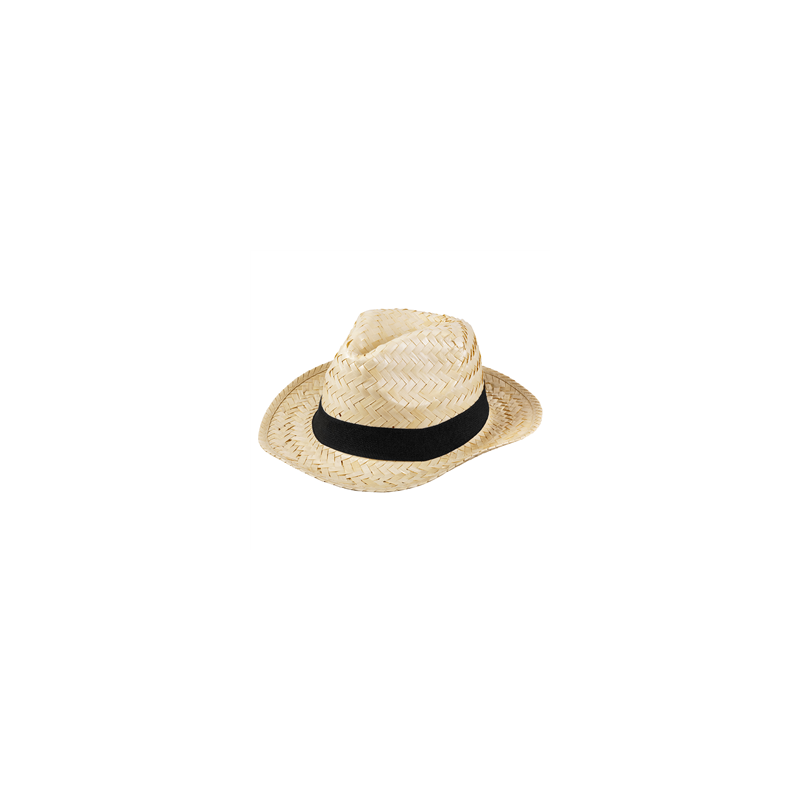 Chapeau de paille d'été avec ruban noir