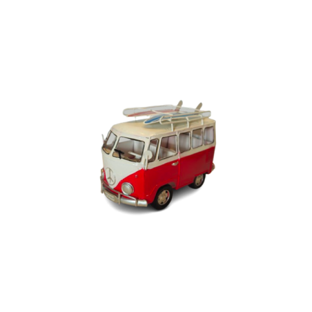 Combi Van avec surfs sur le toit - Métal - 20 x 14 x 10 cm