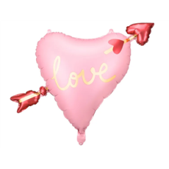 Ballon en aluminium Coeur avec flèche 76 x 55cm