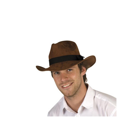 Chapeau aventurier - polyester et coton - haut 13 cm larg 27 cm long 40 cm
