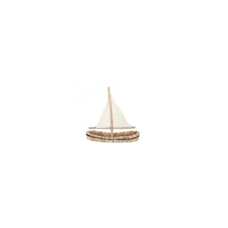 Bateau en bois et métal 49 x 13 x 47cm