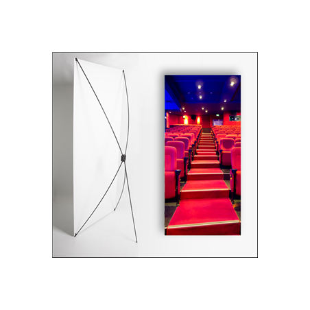 Kakemono Cinéma - 180 x 80 cm - Toile M1 avec structure X- Banner