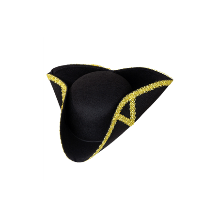 Chapeau Tricorne en feutre décoré - Adulte