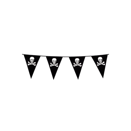 Guirlande Pirate 15 fanions 20 x 30cm - plastique Long. 6m