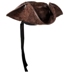 Chapeau de Pirate effet cuir marron - taille adulte
