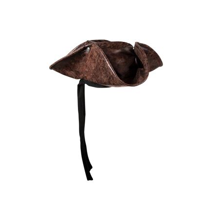 Chapeau de Pirate effet cuir marron - taille adulte