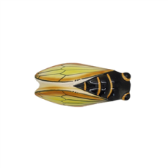 Cigale en céramique orange et jaune 19cm