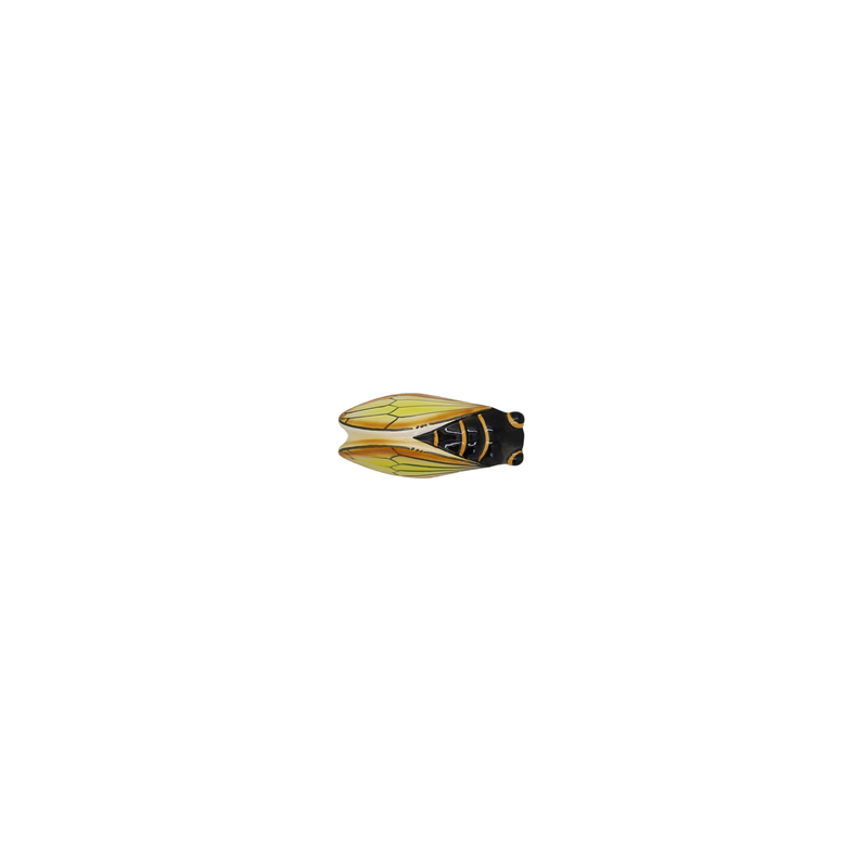 Cigale en céramique orange et jaune 19cm