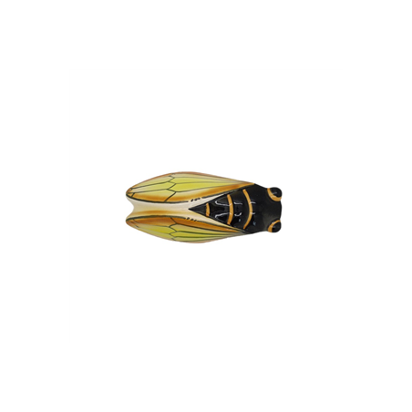 Cigale en céramique orange et jaune 19cm