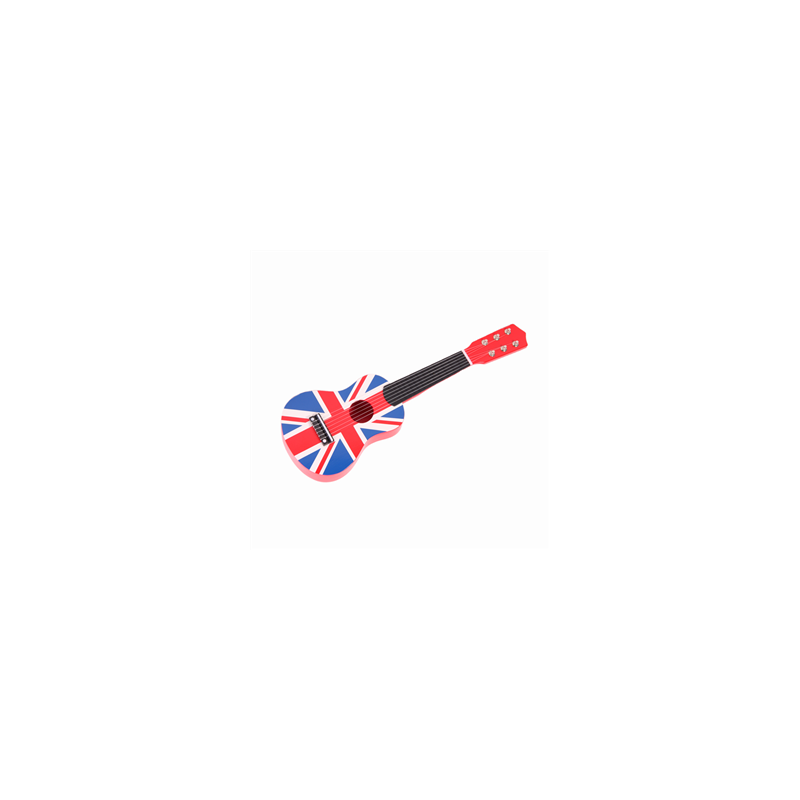 Petite guitare avec drapeau UK - Bois - H. 54cm