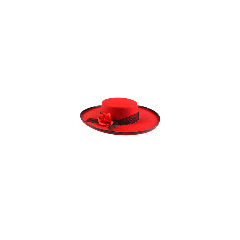 Chapeau Señorita en feutrine - haut 10 cm diam 36 cm