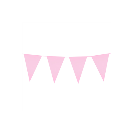 Guirlande de fanions rose clair 30 x 20cm - plastique Long. 10m