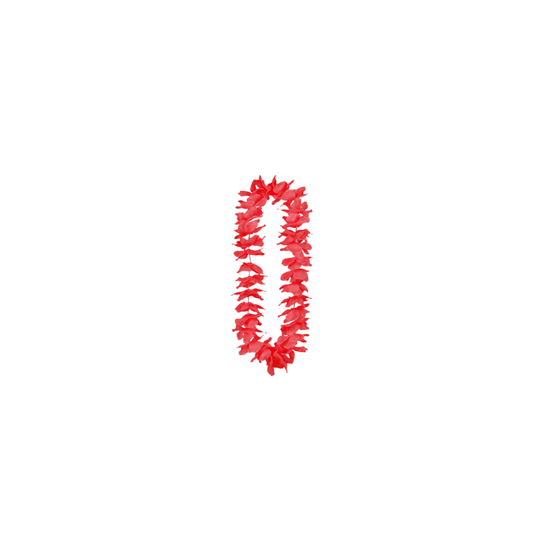 Lot de 12 colliers de fleurs rouges - tergal