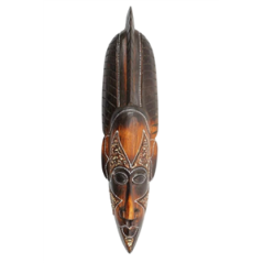 Masque africain bois exotique 50 x 11 x 5 cm(Fabrication artisanale  et  équitable)