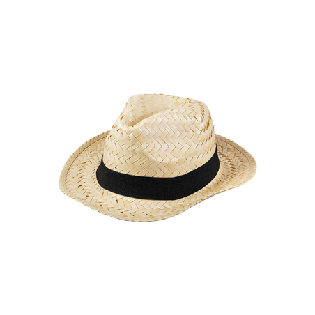 Chapeau de paille d'été avec ruban noir