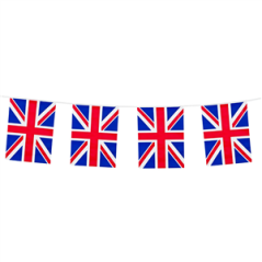Guirlande Royaume-Uni fanions 20 x 30cm - plastique Long. 10m