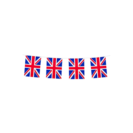Guirlande Royaume-Uni fanions 20 x 30cm - plastique Long. 10m