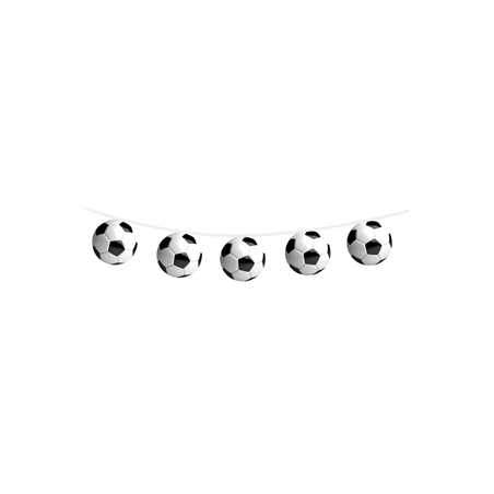 Guirlande Ballons de foot - LOT DE 2 - 12 fanions 20 x 20cm - papier Long. 420cm