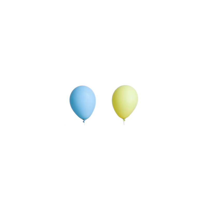 Ballon Jaune et bleu pastel x 8 - Diam. 29cm