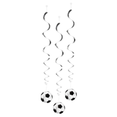 Lot de 3 tourbillons ballon de foot - Haut. 85cm