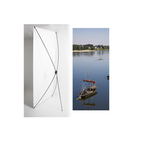 Kakemono bateau loire - 180 x 80 cm - Toile M1 avec structure  X- Banner
