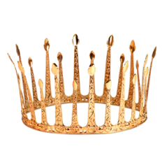 Couronne royale en métal doré à l'unité 5 x 8.5 x 15cm (modèle aléatoire)