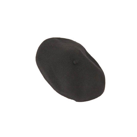 Béret noir en feutre - taille adulte - Diam. 28cm