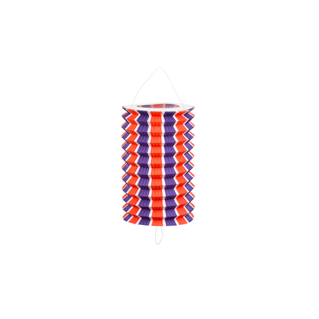 Set 12 lampions tricolores - papier - hauteur 20 cm diamètre 12 cm