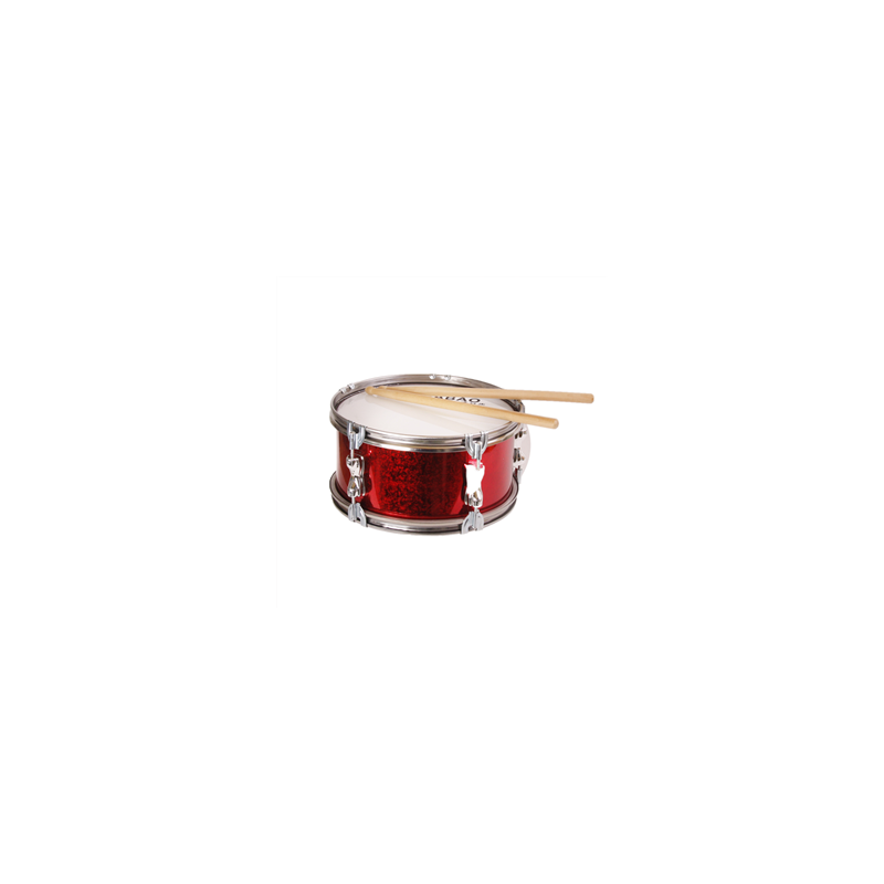 Tambour de fanfare - paillettes rouges - Diam 27cm hauteur 14 cm
