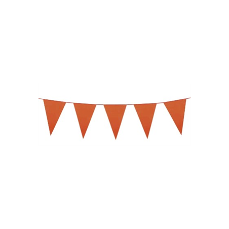 Guirlande de fanions oranges 30 x 20cm - plastique Long. 10m