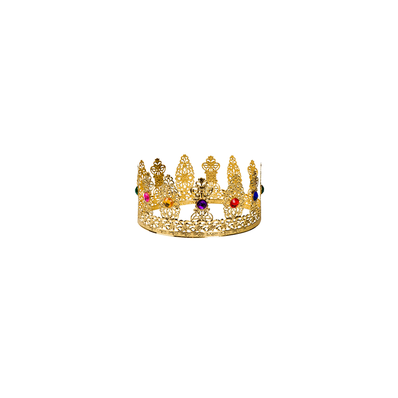 Couronne de reine en métal dorée et pierres