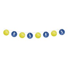 Guirlande de 8 fanions tennis en carton - Long. 4 m