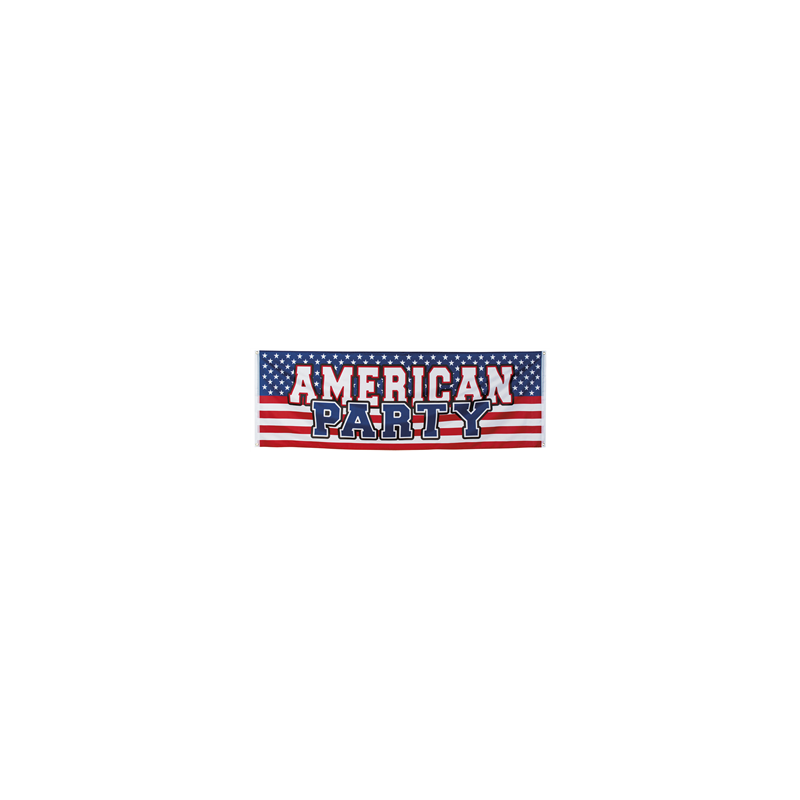 Bannière AMERICAN PARTY - tissu 74 x 220 cm