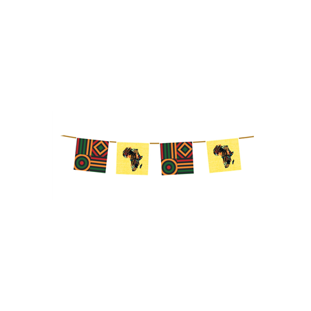 Guirlande Afrique Tribal 10 fanions 21 x 21cm - papier Long. 450cm