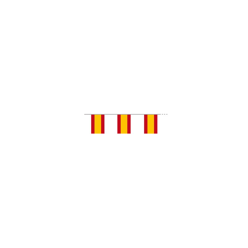 Guirlande drapeaux Espagne 10 fanions 21 x 30cm - papier Long. 420cm